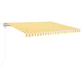 Miniatyrbilde 2 av 9: vidaXL Automatisk markise med vindsensor og LED 450x350 cm gul/hvit