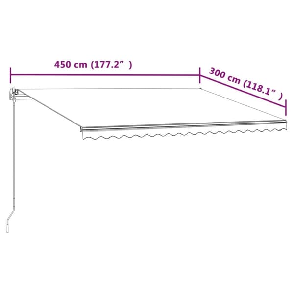 vidaXL Automatisk uttrekkbar markise 450x300 cm oransje og brun