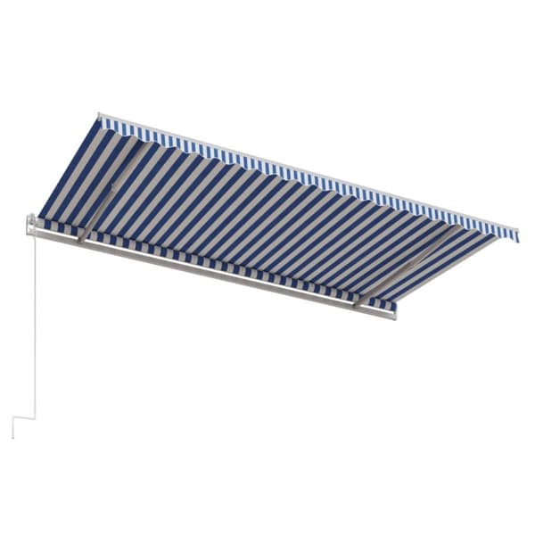 vidaXL Automatisk uttrekkbar markise 500x300 cm blå og hvit