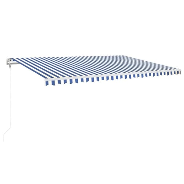 vidaXL Automatisk uttrekkbar markise 500x300 cm blå og hvit