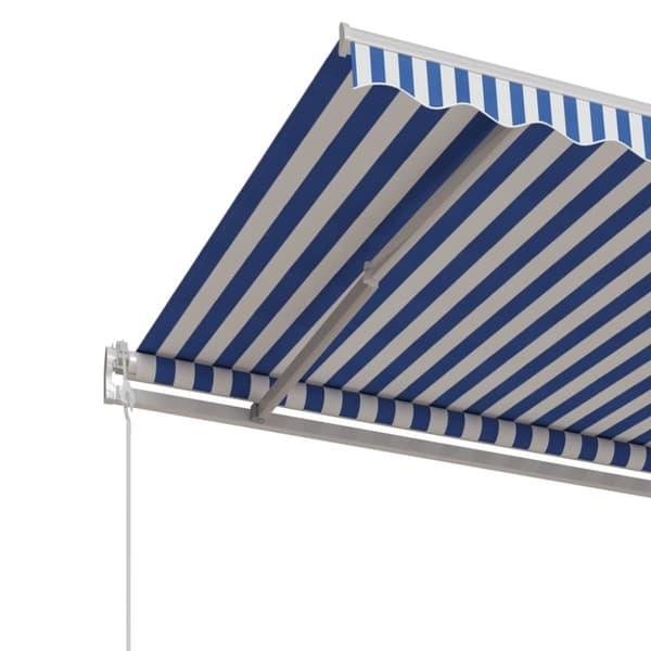 vidaXL Automatisk uttrekkbar markise 500x350 cm blå og hvit