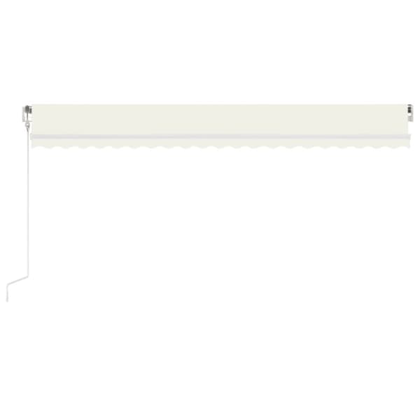 vidaXL Automatisk markis med vindsensor & LED 500x300 cm gräddvit
