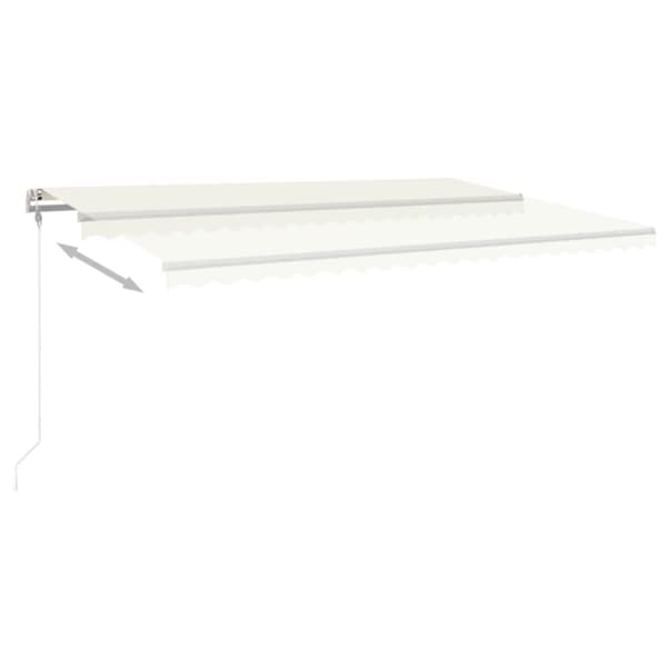 vidaXL Automatisk markis med vindsensor & LED 500x300 cm gräddvit