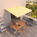 Miniatyrbild 1 av 8: vidaXL Markis automatiskt infällbar 450x350 cm gul och vit