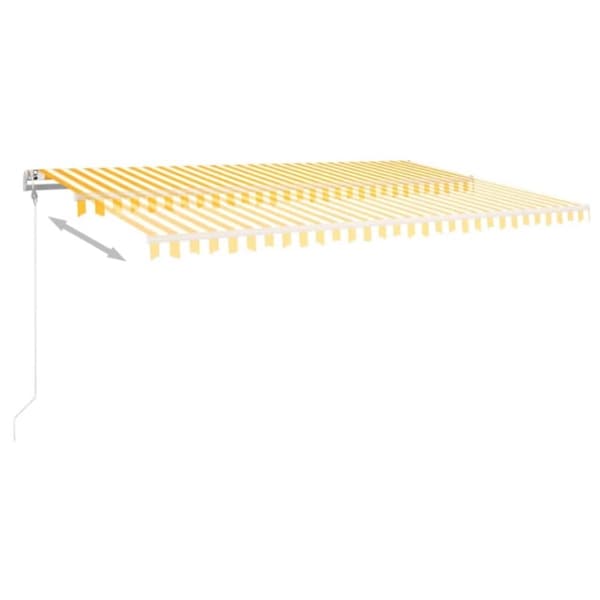 vidaXL Markis automatiskt infällbar 500x350 cm gul och vit