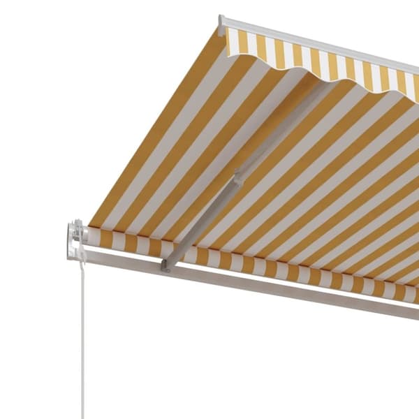 vidaXL Markis automatiskt infällbar 500x350 cm gul och vit