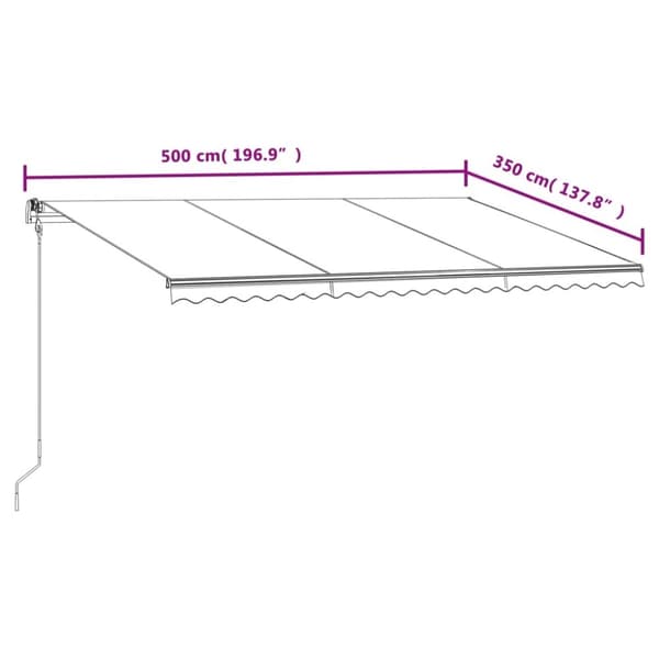 vidaXL Markis automatiskt infällbar 500x350 cm gul och vit