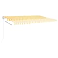 Miniatyrbilde 4 av 9: vidaXL Automatisk markise med vindsensor og LED 500x300 cm gul/hvit
