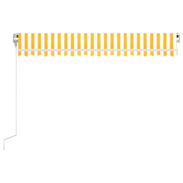 vidaXL Automatisk uttrekkbar markise 400x350 cm gul og hvit
