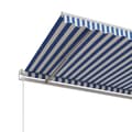 Miniatyrbilde 5 av 8: vidaXL Automatisk uttrekkbar markise 450x350 cm blå og hvit