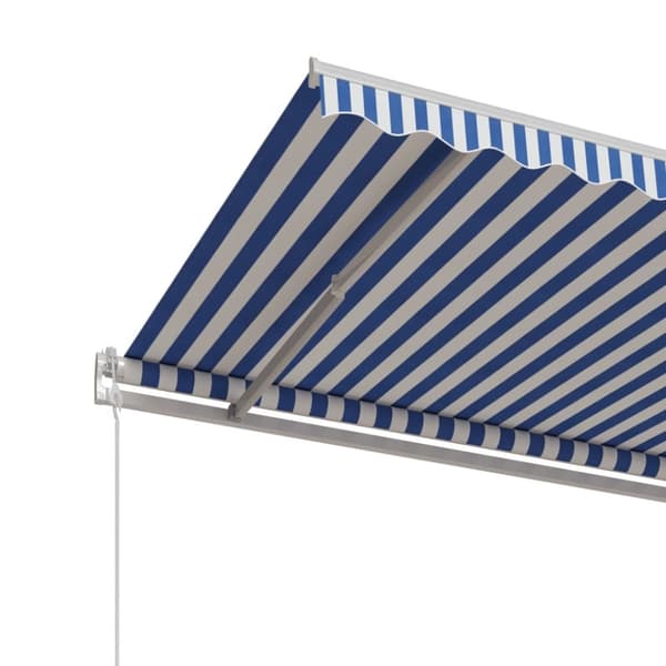 vidaXL Automatisk uttrekkbar markise 450x350 cm blå og hvit