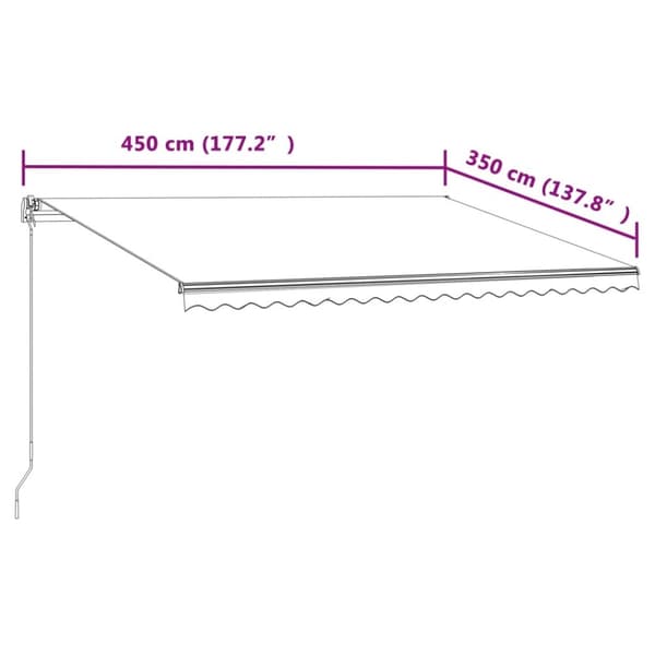 vidaXL Automatisk uttrekkbar markise 450x350 cm blå og hvit