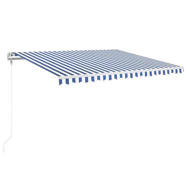 vidaXL Automatisk uttrekkbar markise 450x350 cm blå og hvit