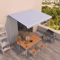 Miniatyrbilde 1 av 8: vidaXL Automatisk uttrekkbar markise 450x350 cm blå og hvit