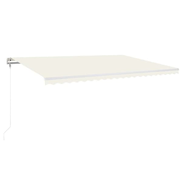 vidaXL Automatisk uttrekkbar markise 500x300 cm kremhvit
