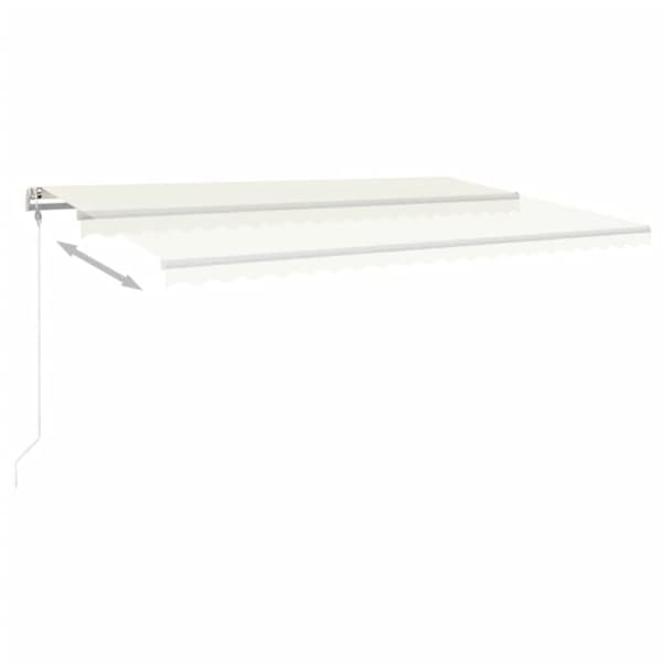vidaXL Automatisk markise med vindsensor og LED 500x350 cm kremhvit
