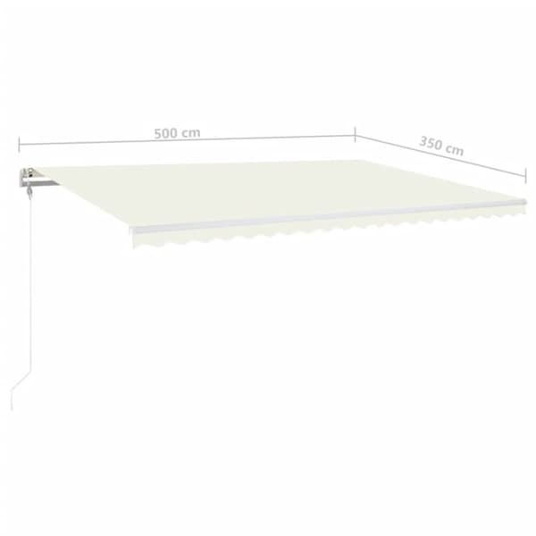 vidaXL Automatisk markise med vindsensor og LED 500x350 cm kremhvit