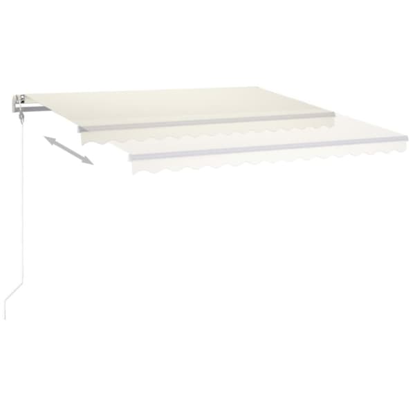 vidaXL Automatisk markise med vindsensor og LED 450x300 cm kremhvit