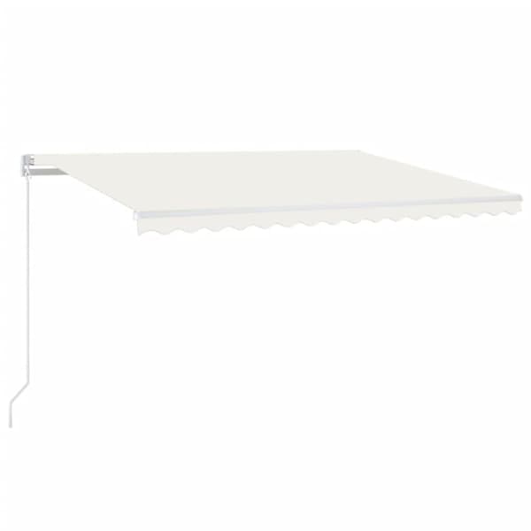 vidaXL Automatisk markise med vindsensor og LED 450x300 cm kremhvit