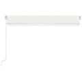 Miniatyrbilde 3 av 7: vidaXL Manuell uttrekkbar markise med LED 400x350 cm kremhvit