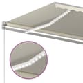 Miniatyrbilde 5 av 7: vidaXL Manuell uttrekkbar markise med LED 400x350 cm kremhvit