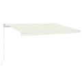 Miniatyrbilde 2 av 7: vidaXL Manuell uttrekkbar markise med LED 400x350 cm kremhvit