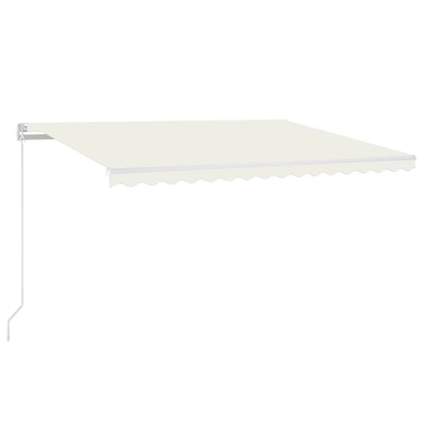 vidaXL Manuell uttrekkbar markise med LED 400x350 cm kremhvit