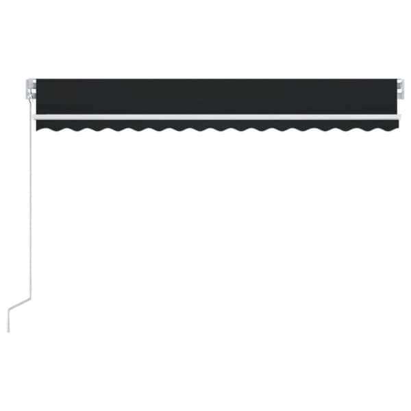 vidaXL Markis manuellt infällbar med LED 400x350 cm antracit