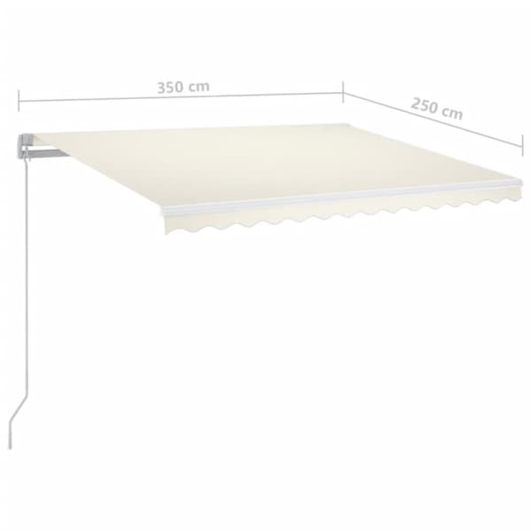 vidaXL Manuell uttrekkbar markise 350x250 cm kremhvit