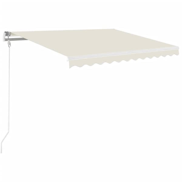 vidaXL Manuell uttrekkbar markise 350x250 cm kremhvit