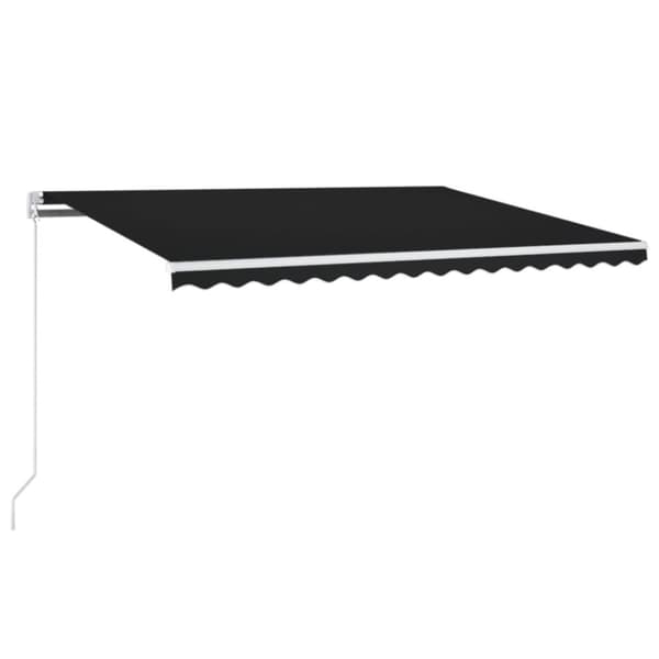vidaXL Markis manuellt infällbar med LED 450x300 cm antracit