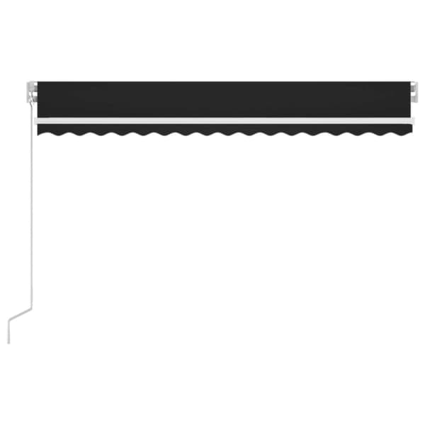 vidaXL Manuell uttrekkbar markise med LED 400x300 cm antrasitt