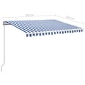 Miniatyrbild 7 av 7: vidaXL Markis manuellt infällbar med LED 350x250 cm blå och vit