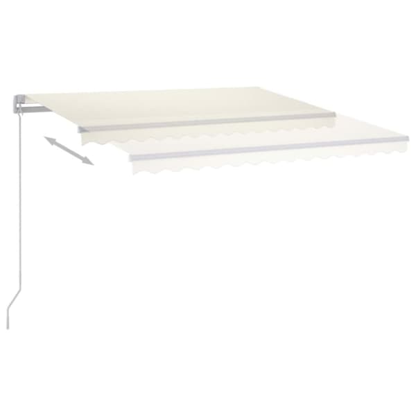 vidaXL Manuell uttrekkbar markise med LED 450x300 cm kremhvit