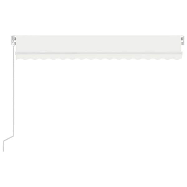 vidaXL Manuell uttrekkbar markise med LED 400x300 cm kremhvit