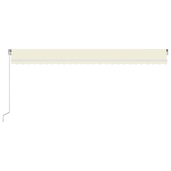 vidaXL Manuell uttrekkbar markise 600x350 cm kremhvit