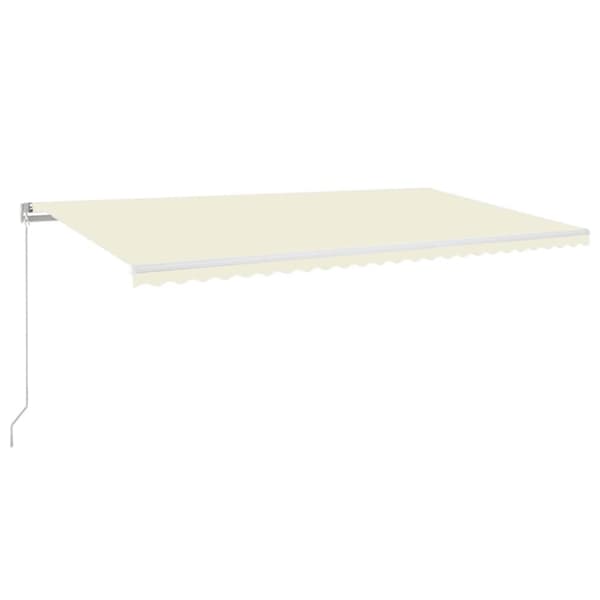 vidaXL Manuell uttrekkbar markise 600x350 cm kremhvit