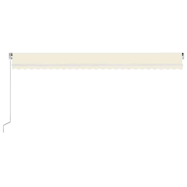 vidaXL Manuell uttrekkbar markise med LED 600x300 cm kremhvit