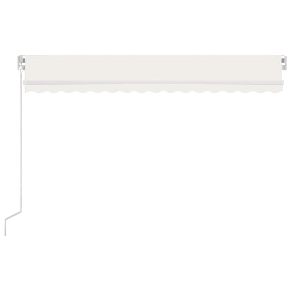 vidaXL Markis manuellt infällbar 450x350 cm gräddvit