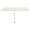 Miniatyrbillede 5 af 11: vidaXL markise m. LED-lys 400x300 cm manuel betjening cremefarvet