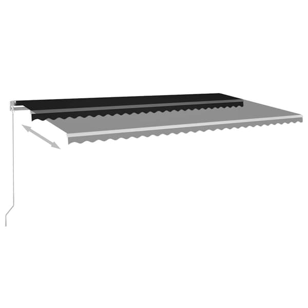 vidaXL Sisäänkelattava markiisi LED/tuulisensori 6x3 m antrasiitti