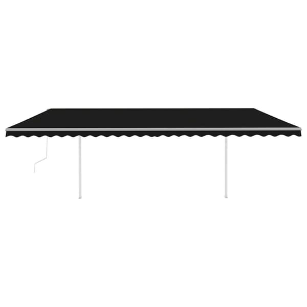 vidaXL Sisäänkelattava markiisi LED/tuulisensori 6x3 m antrasiitti