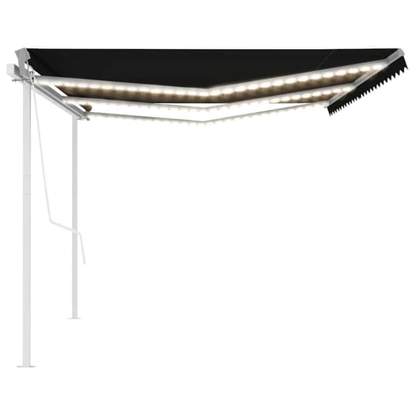 vidaXL Sisäänkelattava markiisi LED/tuulisensori 6x3 m antrasiitti