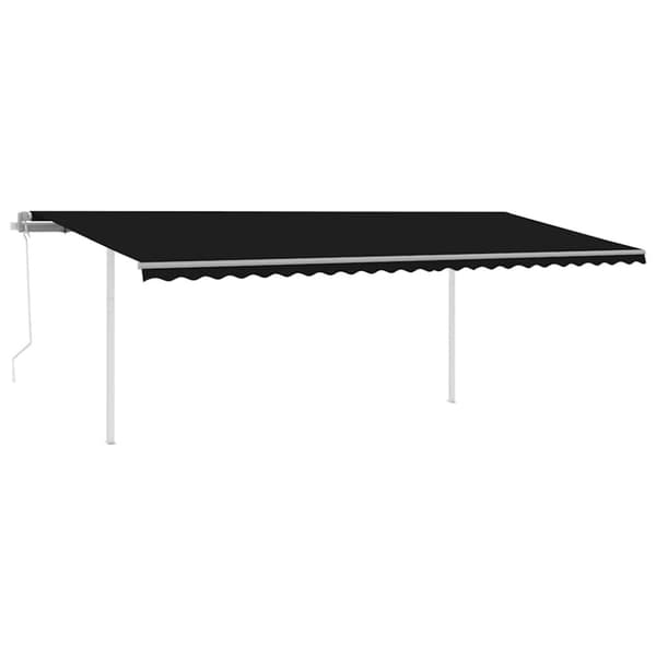 vidaXL Sisäänkelattava markiisi LED/tuulisensori 6x3 m antrasiitti