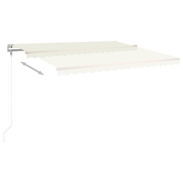 vidaXL markise m. stolper 4,5x3,5 m manuel betjening cremefarvet