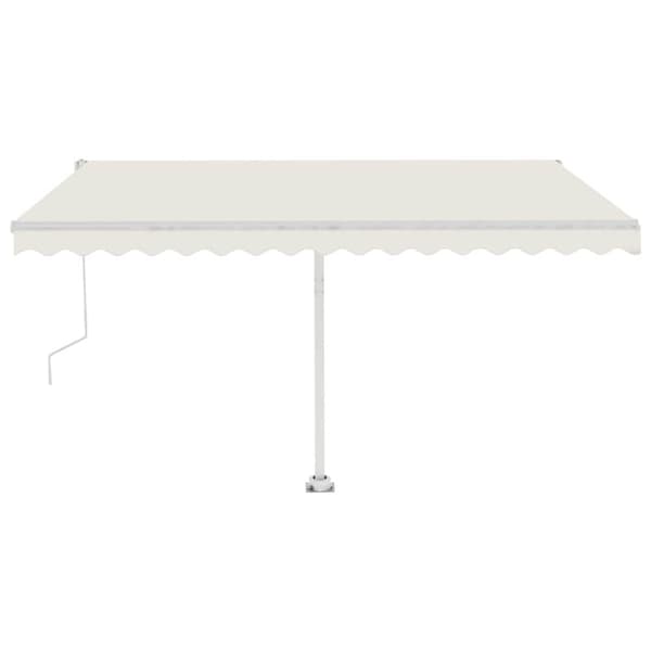 vidaXL Automatisk markise med vindsensor og LED 400x300 cm kremhvit