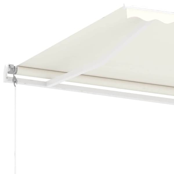 vidaXL Automatisk markise med vindsensor og LED 400x300 cm kremhvit
