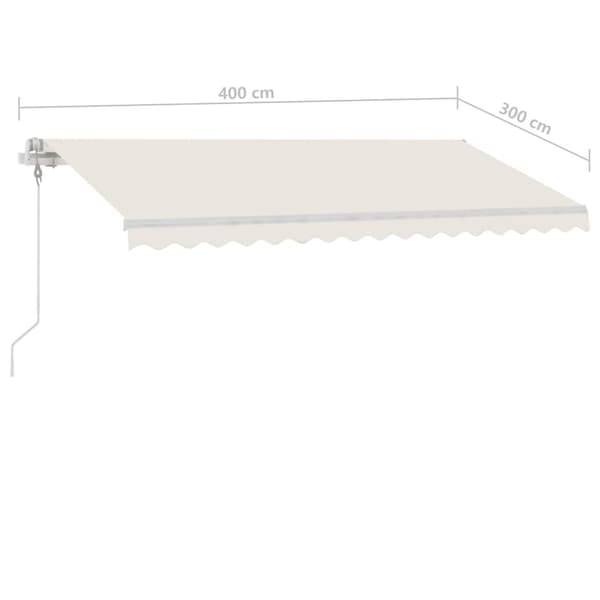 vidaXL Automatisk markise med vindsensor og LED 400x300 cm kremhvit