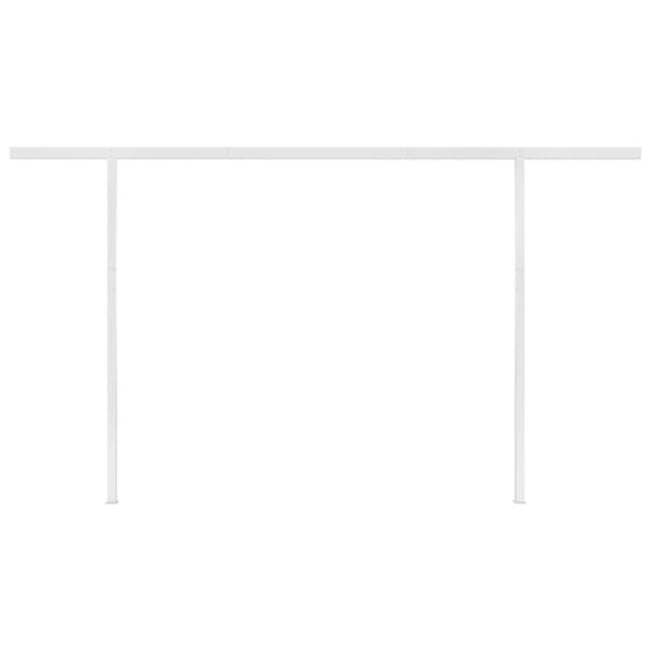 vidaXL Manuell uttrekkbar markise med LED 4,5x3,5 m kremhvit