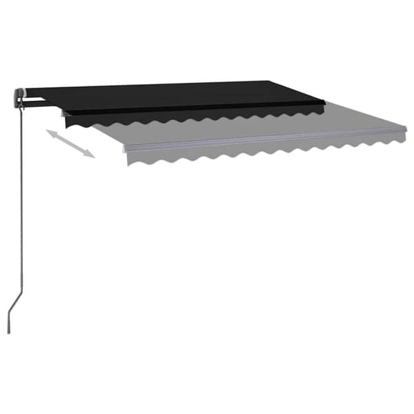 vidaXL Manuell uttrekkbar markise med LED 3,5x2,5 m antrasitt
